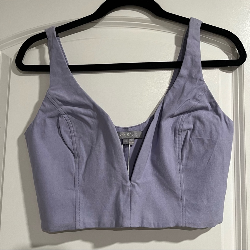 Lavender Sleeveless Crop Top